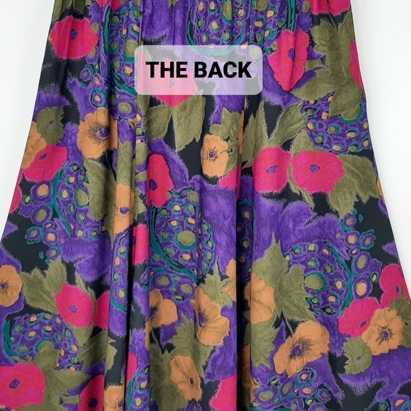 VTG Rebecca Stessens California Abstract Floral Midi Skirt Size Medium USA Made - Picture 10 of 12
